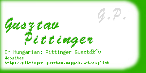 gusztav pittinger business card